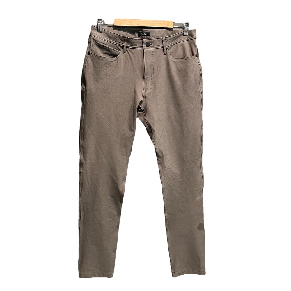 Proof Brown 72 Hour Straight Merino Wool Blend‎ Men's Chino Pants Size 32 x 32